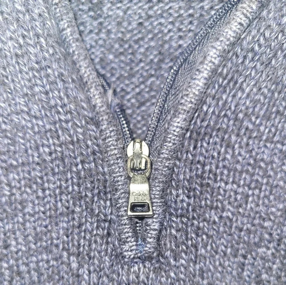 Men's Large Calvin Klein 100% cotton pullover sweater dark blue neck zipper - Picture 6 of 9